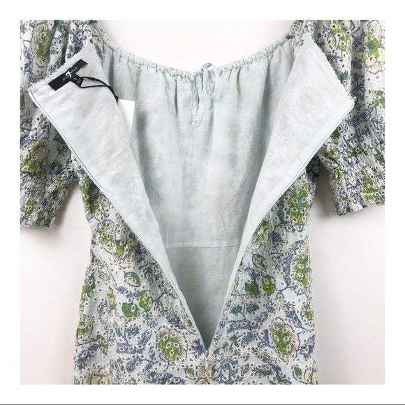 NWT Blue Eyelet Floral Dress Size Small