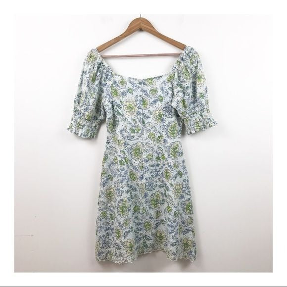 NWT Blue Eyelet Floral Dress Size Small