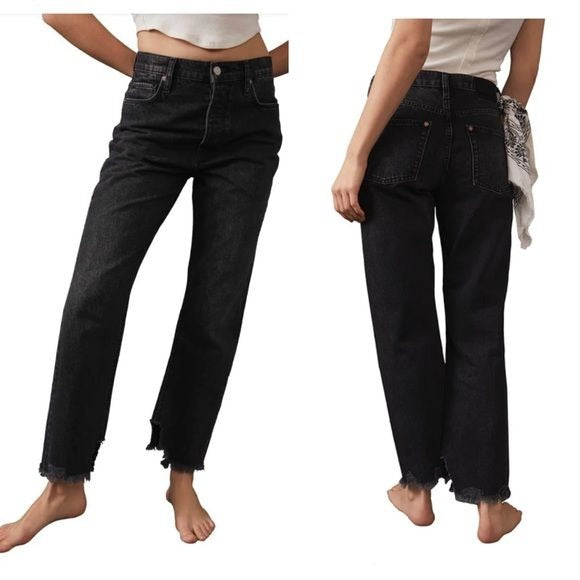 Tapered Baggy Jeans in Onyx Size 32