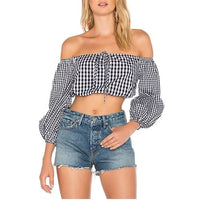 Addison Top Mixed Black Gingham Size Small
