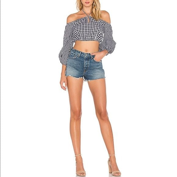 Addison Top Mixed Black Gingham Size Small