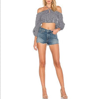 Addison Top Mixed Black Gingham Size Small