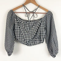 Addison Top Mixed Black Gingham Size Small