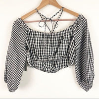Addison Top Mixed Black Gingham Size Small