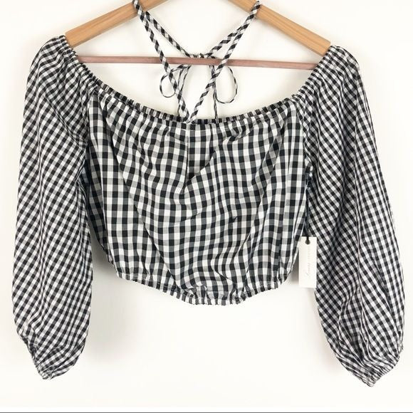 Addison Top Mixed Black Gingham Size Small