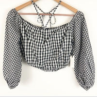 Addison Top Mixed Black Gingham Size Small