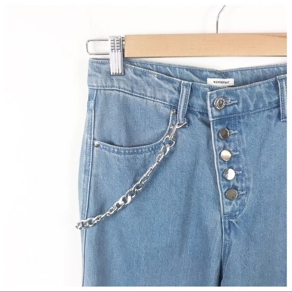 Crossover Straight Leg Chain Jean Size 26