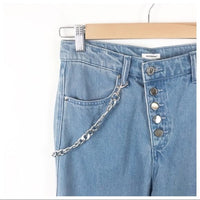 Crossover Straight Leg Chain Jean Size 26