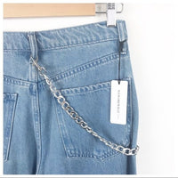 Crossover Straight Leg Chain Jean Size 26