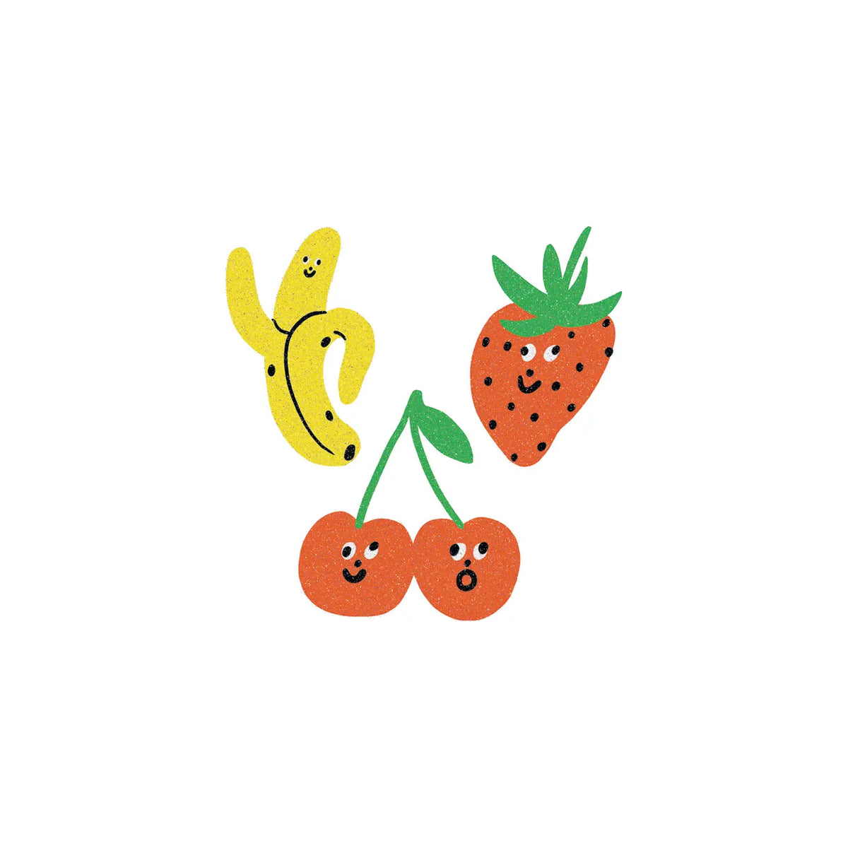 Glitter Fruit Faces Tattoo