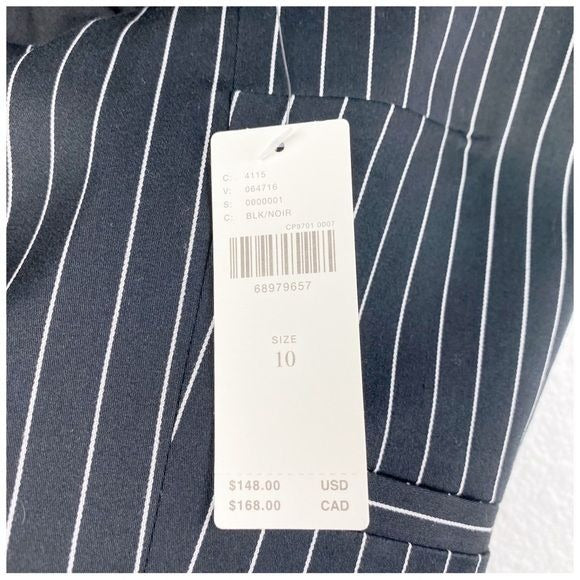Maeve Black and White Pinstripe Vest