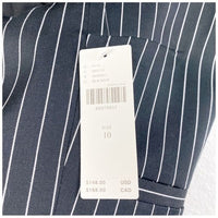 Maeve Black and White Pinstripe Vest
