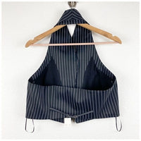 Maeve Black and White Pinstripe Vest