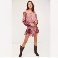 7 Wonders Paisley Print Mini Dress Size Medium