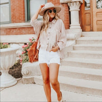 Free People Montauk Shirt Jacket Print Tea Combo