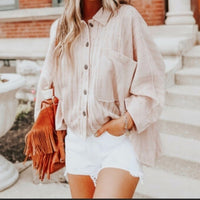 Free People Montauk Shirt Jacket Print Tea Combo