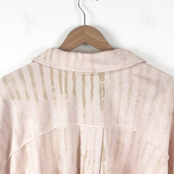 Free People Montauk Shirt Jacket Print Tea Combo