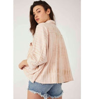 Free People Montauk Shirt Jacket Print Tea Combo