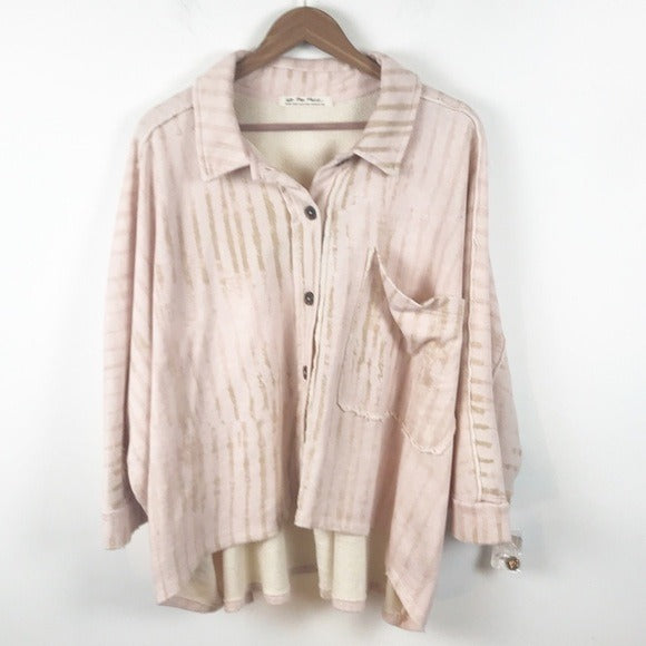 Free People Montauk Shirt Jacket Print Tea Combo