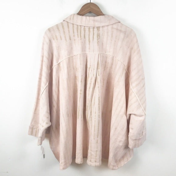 Free People Montauk Shirt Jacket Print Tea Combo