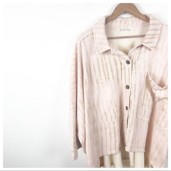 Free People Montauk Shirt Jacket Print Tea Combo