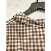 The Cross-Stitch Embroidered Mare Top in Army/White Gingham - 0