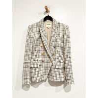 Kenzie Double Breasted Tweed Plaid Blazer - 8