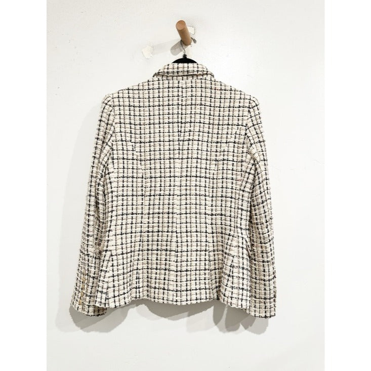 Kenzie Double Breasted Tweed Plaid Blazer - 8