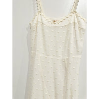 White Polished Dot Embroidered Midi Dress - 6