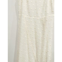 White Polished Dot Embroidered Midi Dress - 6