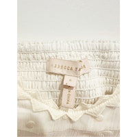 White Polished Dot Embroidered Midi Dress - 6