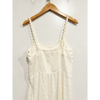 White Polished Dot Embroidered Midi Dress - 6