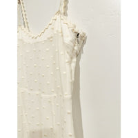 White Polished Dot Embroidered Midi Dress - 6