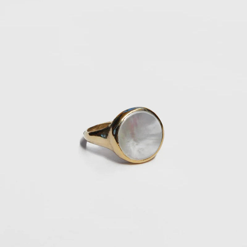 Lacuna Ring in Mother of Pearl