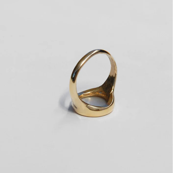 Lacuna Ring in Mother of Pearl
