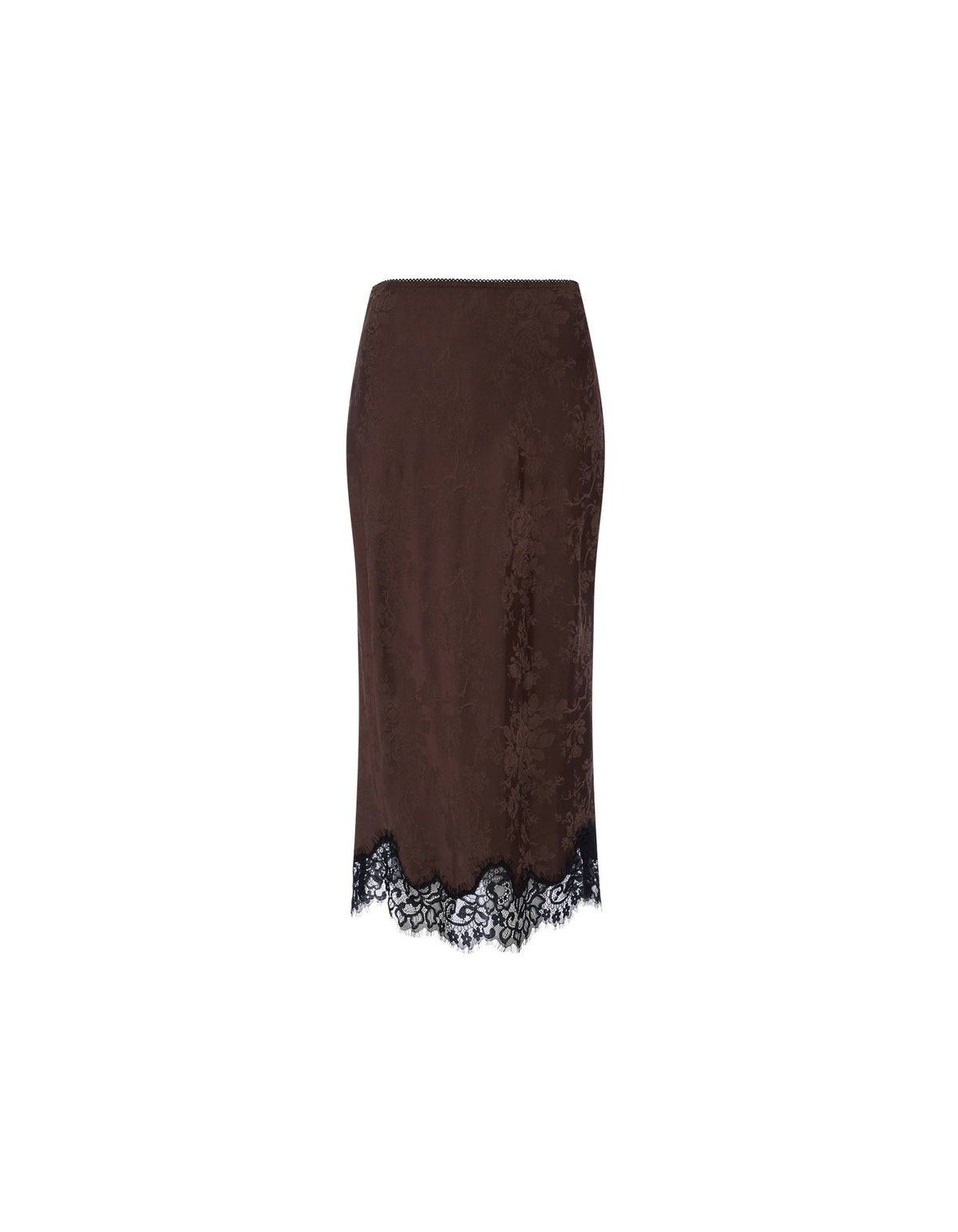 Lady Lace Midi Skirt in Espresso Jacquard