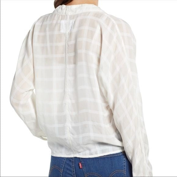 Rails NWT Sloan Blouse in White Tonal Plaid Size XS