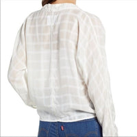 Rails NWT Sloan Blouse in White Tonal Plaid Size XS