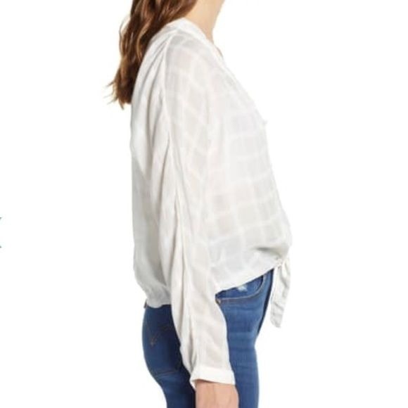 Rails NWT Sloan Blouse in White Tonal Plaid Size XS