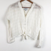 Rails NWT Sloan Blouse in White Tonal Plaid Size XS