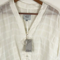 Rails NWT Sloan Blouse in White Tonal Plaid Size XS