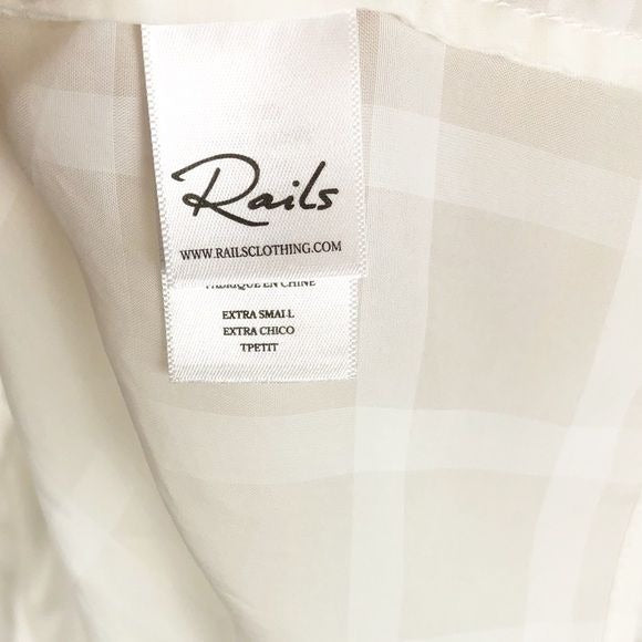 Rails NWT Sloan Blouse in White Tonal Plaid Size XS