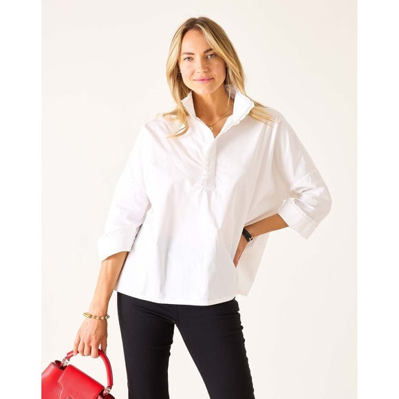White Emerson Ruffle Top - S/M
