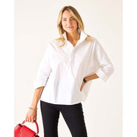 White Emerson Ruffle Top - S/M