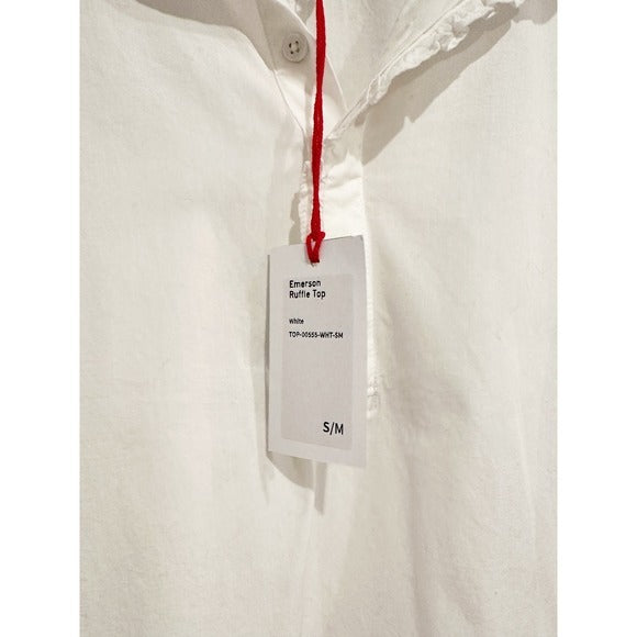 White Emerson Ruffle Top - S/M