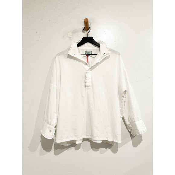 White Emerson Ruffle Top - S/M