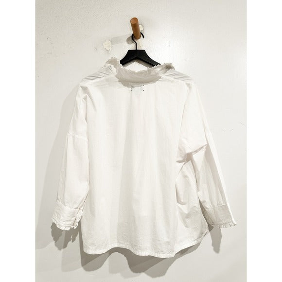 White Emerson Ruffle Top - S/M