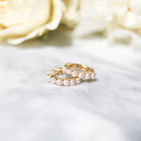 Mini Pearl Hoops