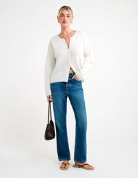 Newport Cardigan in Ivory