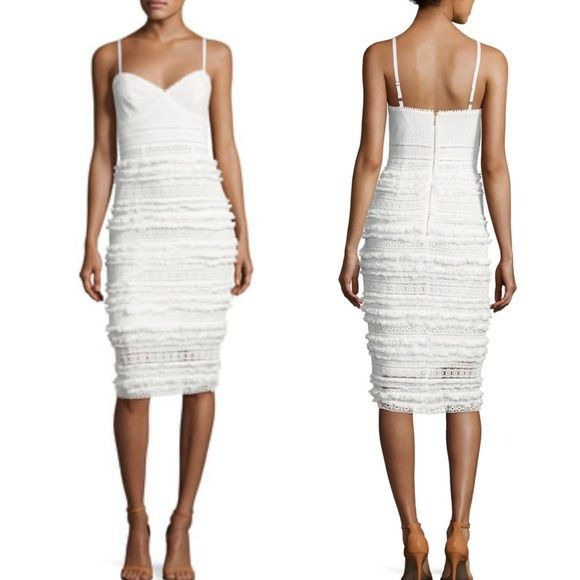 Stow Sleeveless Tiered Fringe Lace Sheath Dress Size 2